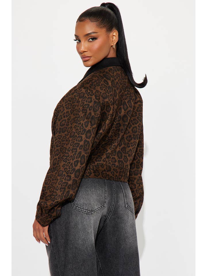 LEOPARD PRINT ZIP-UP JACKET for wholesale on Faire2