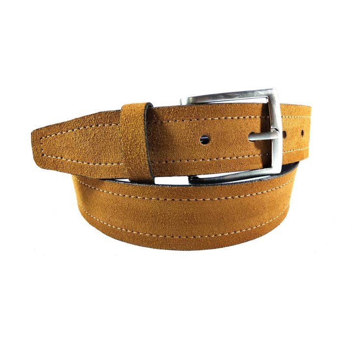 Handgjort nubuckläderbälte i 3,5 cm bredd för wholesale av Creaciones Corpas