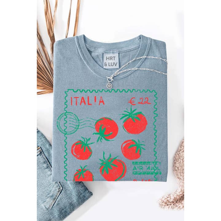 HRTandLUV - Wholesale T-Shirt (Graphic) - Women's - ITALIA AIR MAIL WASHED GRAPHIC TEE