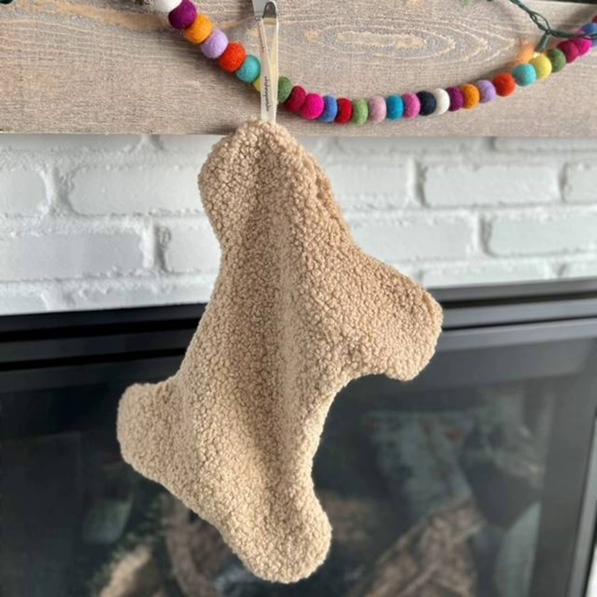 Whiskers 'n Paws Unique Pet Gifts, LLC - Wholesale Holiday Stocking - Holiday Bone Stocking, Sherpa Fabric, 14" x 11"2