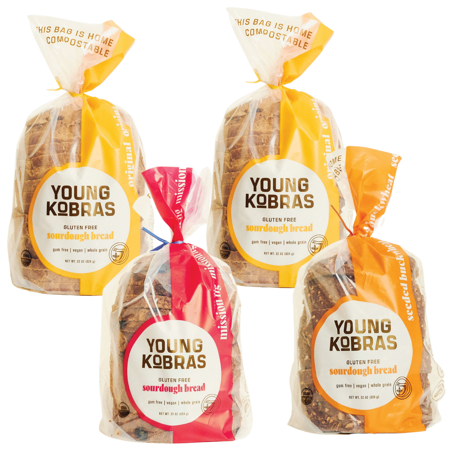 Young Kobras - Wholesale Bread/Tortilla - 4 Gluten-Free Sourdough Loaves (sliced)0