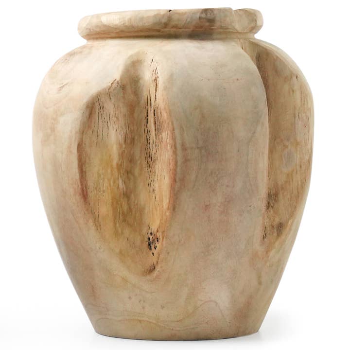 Rainforest Bowls - Wholesale Vase - 10-Inch Wide-Body Urn-Shape Rounded Teak Root Vase5