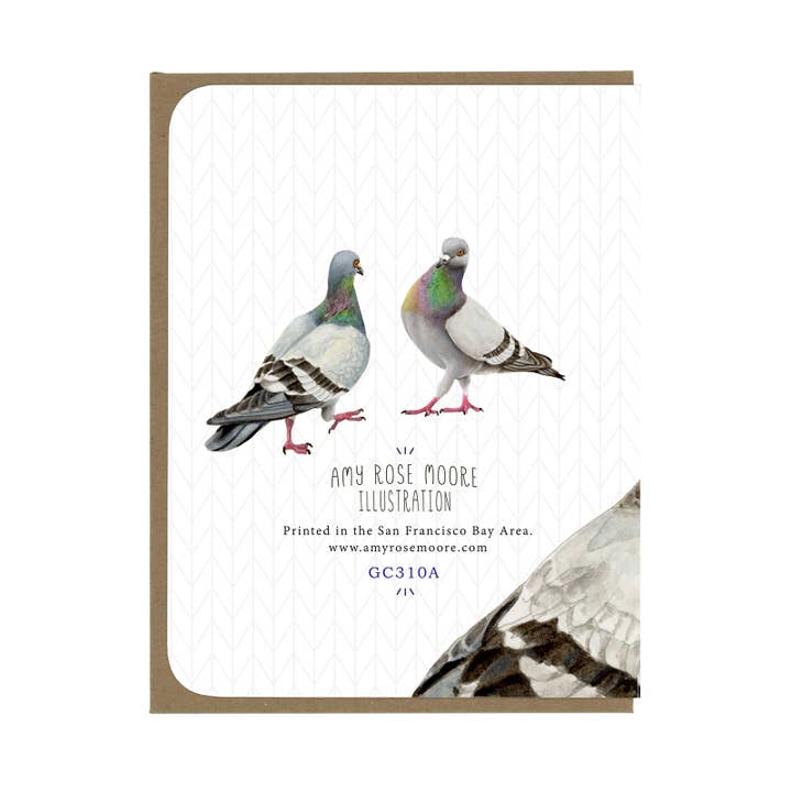 Amy Rose Moore Illustration - Wholesale Anniversary Card - Anniversary - Pigeons - Greeting Card 1