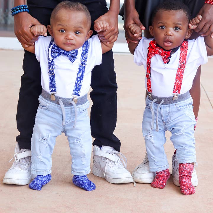 Dapper Xpressions - Wholesale Bretels - Uniseks - Rode bandana, dunne bretels en vlinderdas, handgemaakte formele kleding9