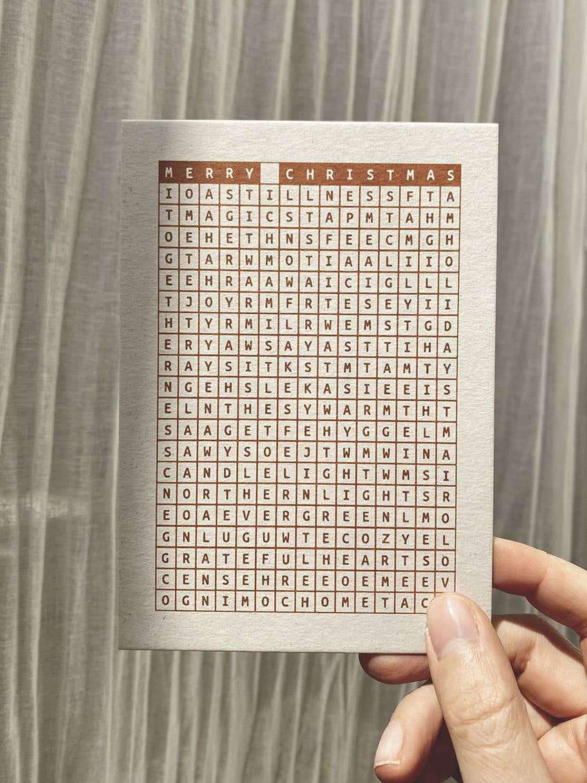 Anna Cosma - Wholesale Christmas Card - MERRY CHRISTMAS - POSTCARD - WORDSEARCH QUIZ -2