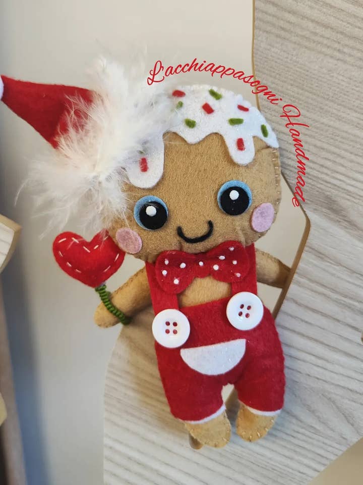 ADDOBBO NATALIZIO PAN DI ZENZERO per la vendita all'ingrosso da parte di Acchiappasogni Handmade