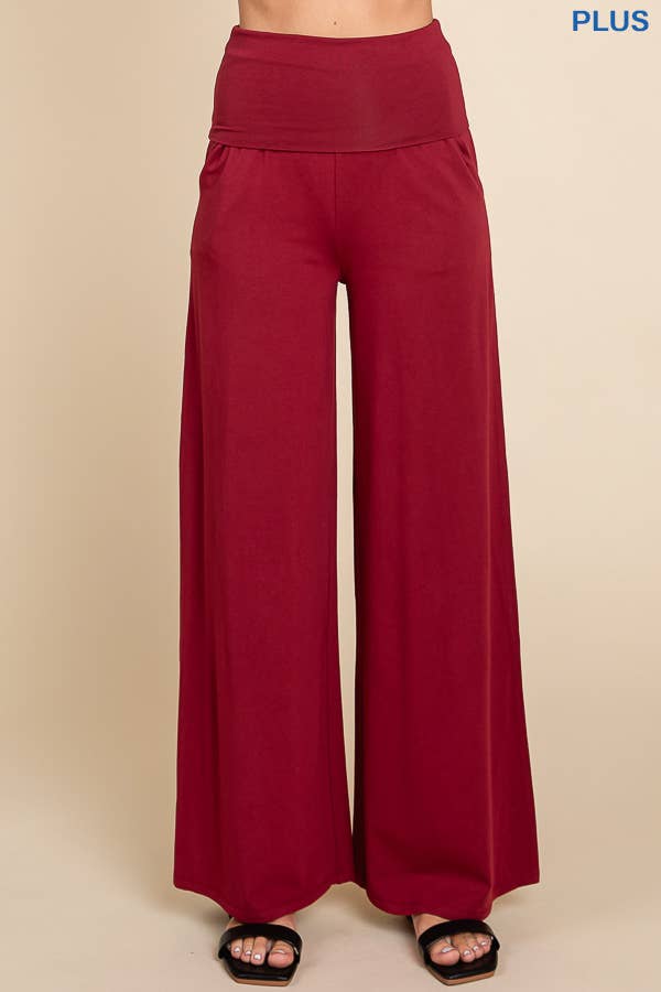 Culture Code - Wholesale Pants - Women's - CJP1763X - FOLDABLE WAIST BAND PALAZZO PANTS7