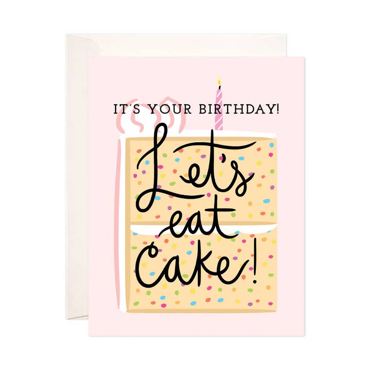Eat Cake Greeting Card - Funny Birthday Card for wholesale by Bloomwolf Studio