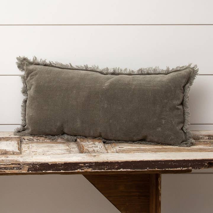 Audrey's Home & Gift - Wholesale Lumbar Pillow - Lumbar Pillow - Velvet, Slate (PC)