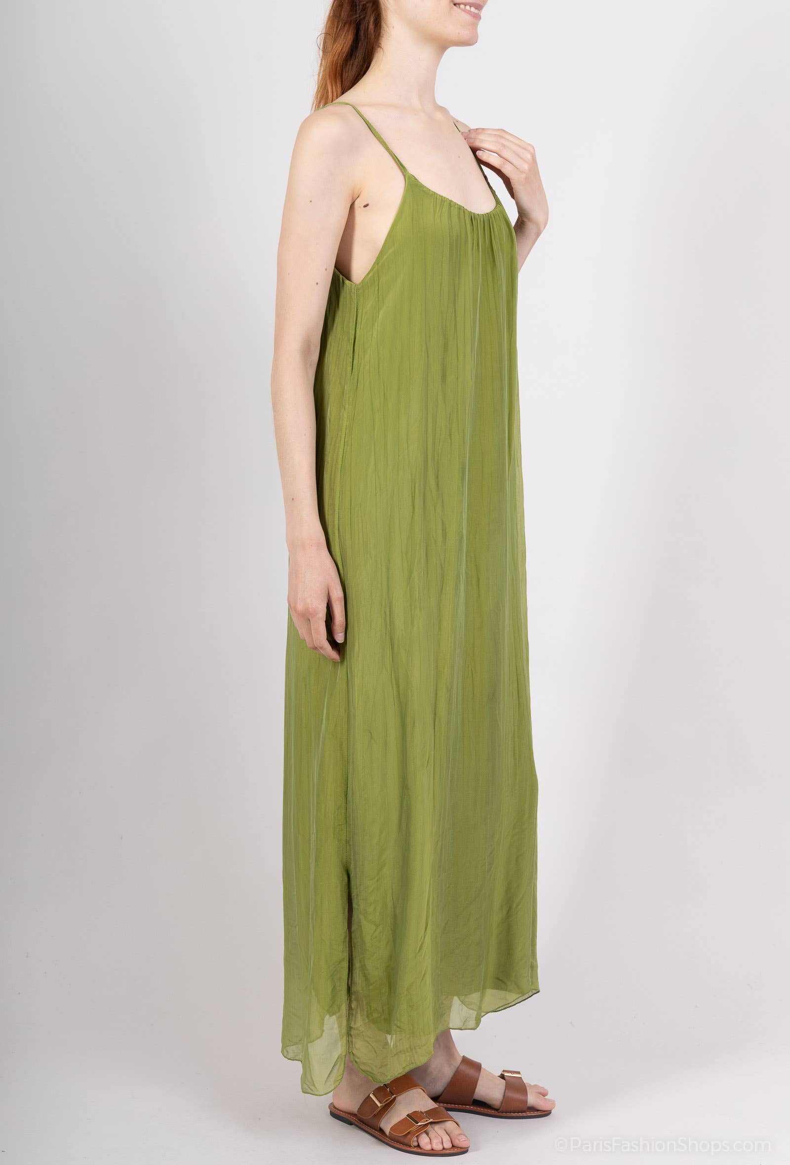 Shyloh - Wholesale Dress - Women's - Long silk dress with adjustable straps 3048029