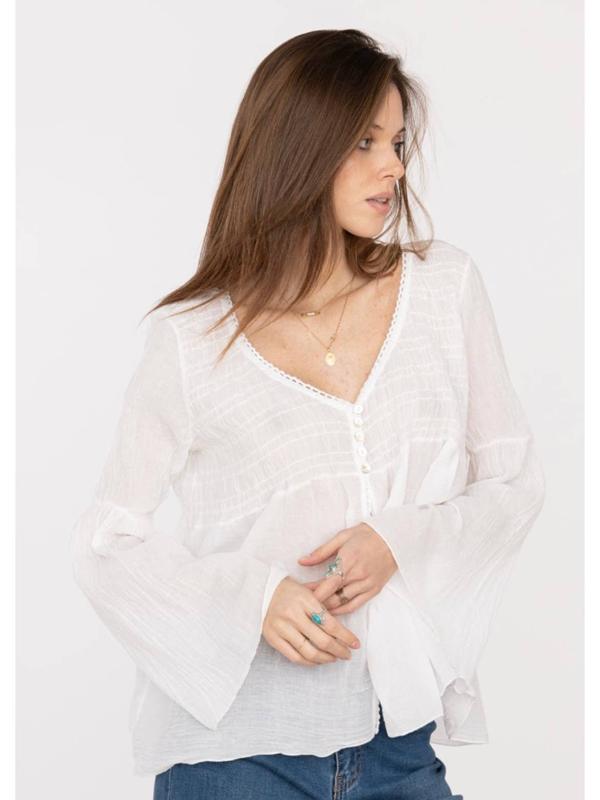 LINEN & COTTON HOUSE - Vente Chemisier – femme - GILET EN COTON 20354  SPRING SUMMER CLOTHING18