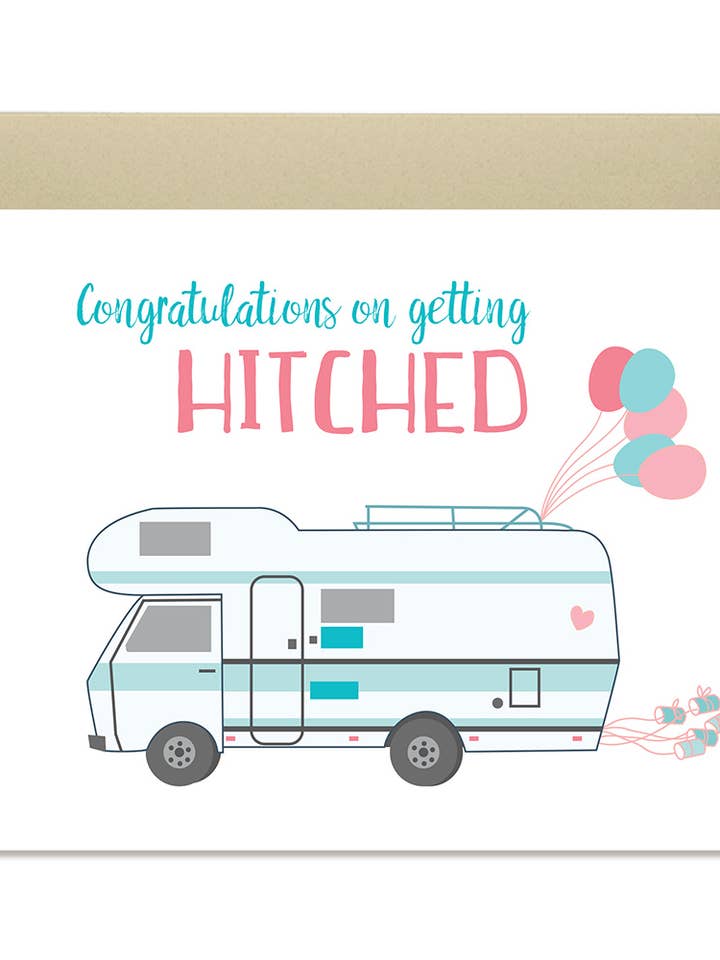 Wedding Card - Getting Hitched - Congratulations Card for wholesale by The Imagination Spot