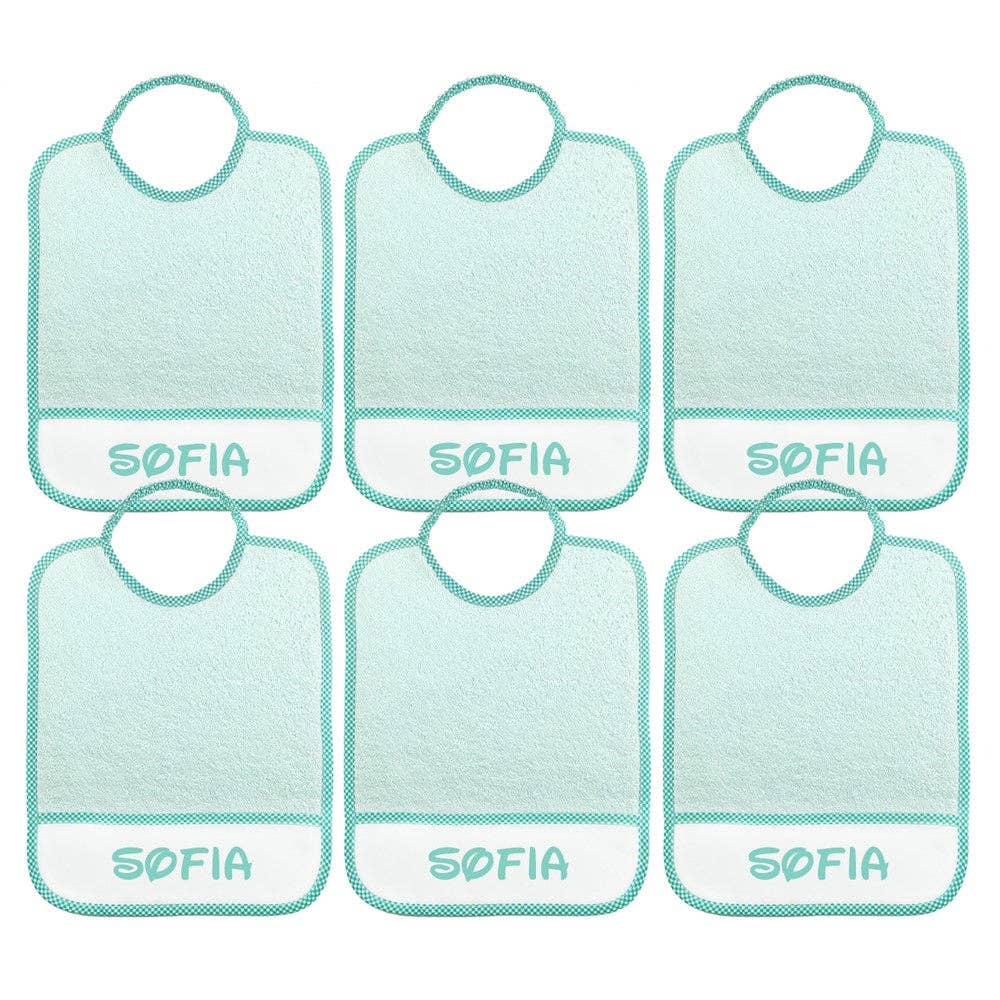 Almatex srl - Wholesale Diaper (Cloth) - Baby - 6 MAXI BIBS 29X36 with ELASTIC personalized with the name you want.6