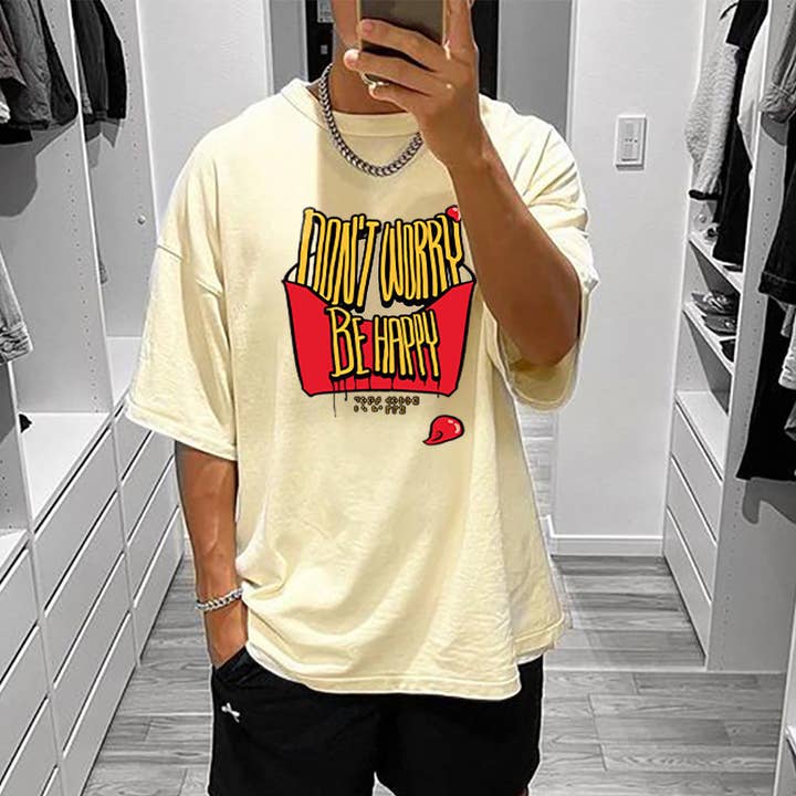 Fries and Braille Print Positive Quotes Men's Cotton T-shirt and other Purchase Wholesale bravado t shirts. Free Returns & Net 60 Terms on Faire trending on Faire.