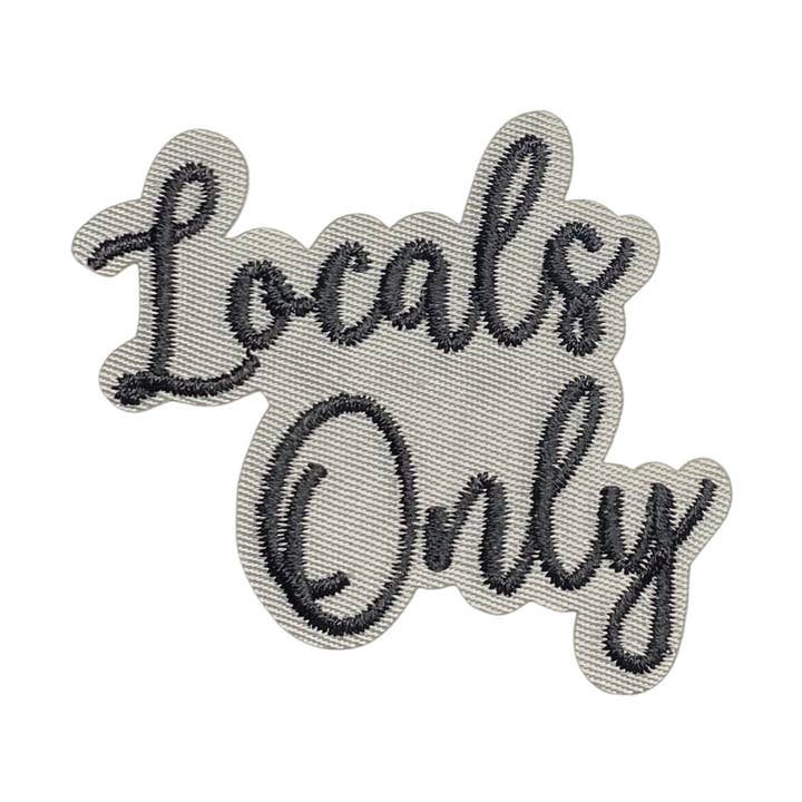 Alleen voor locals, geborduurde strijkpatch voor wholesale door Wholesale Applique