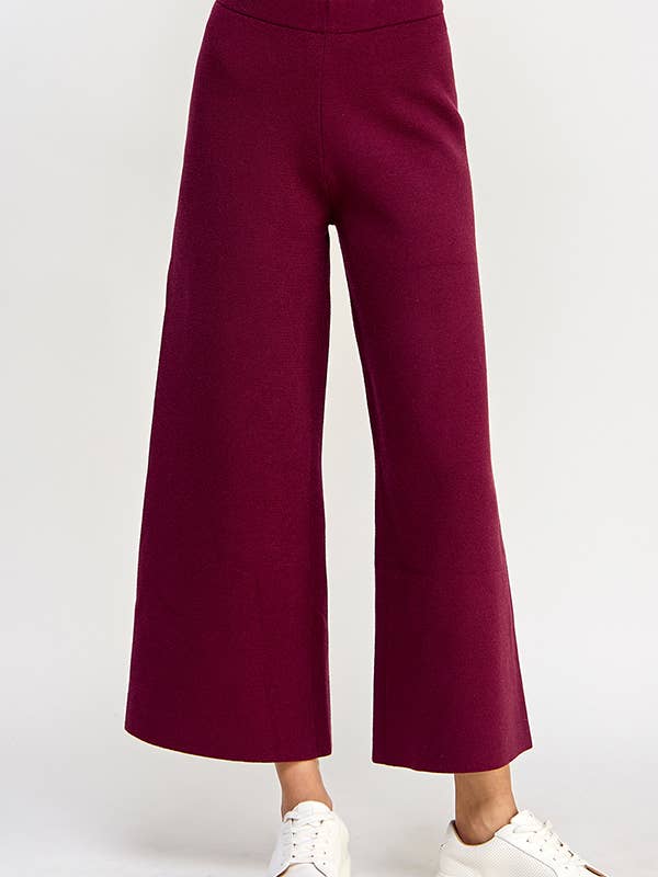 P7236 Cropped Wide Sweater Pants for wholesale by See and Be Seen