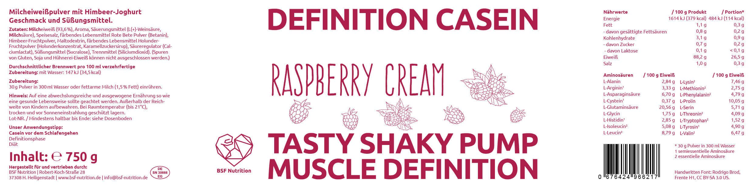 BSF Nutrition - Wholesale Protein/Superfood Powder - Casein protein1