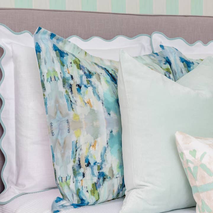 Laura Park Designs - Wholesale Bedding Pillowcase/Sham - Scalloped Sham, Blue / White