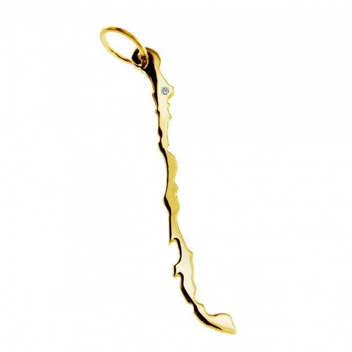 Pingente de colar em forma de mapa do Chile com Brill por atacado de S.W.w. Schmuckwaren GmbH