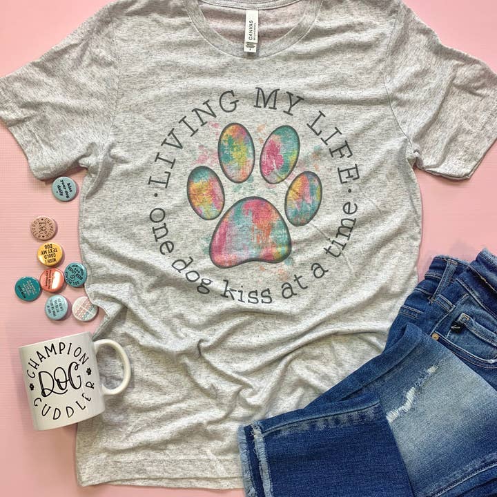 Vivre ma vie Tee Top Shirt | Maman Chien T-shirt Coloré DP1041 pour la vente par The Dapper Paw