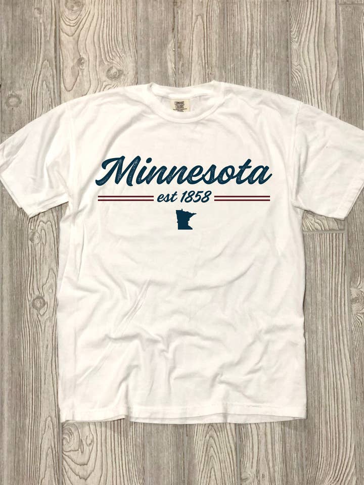 Minnesota Script Tee for wholesale by The Stately Shirt Co.