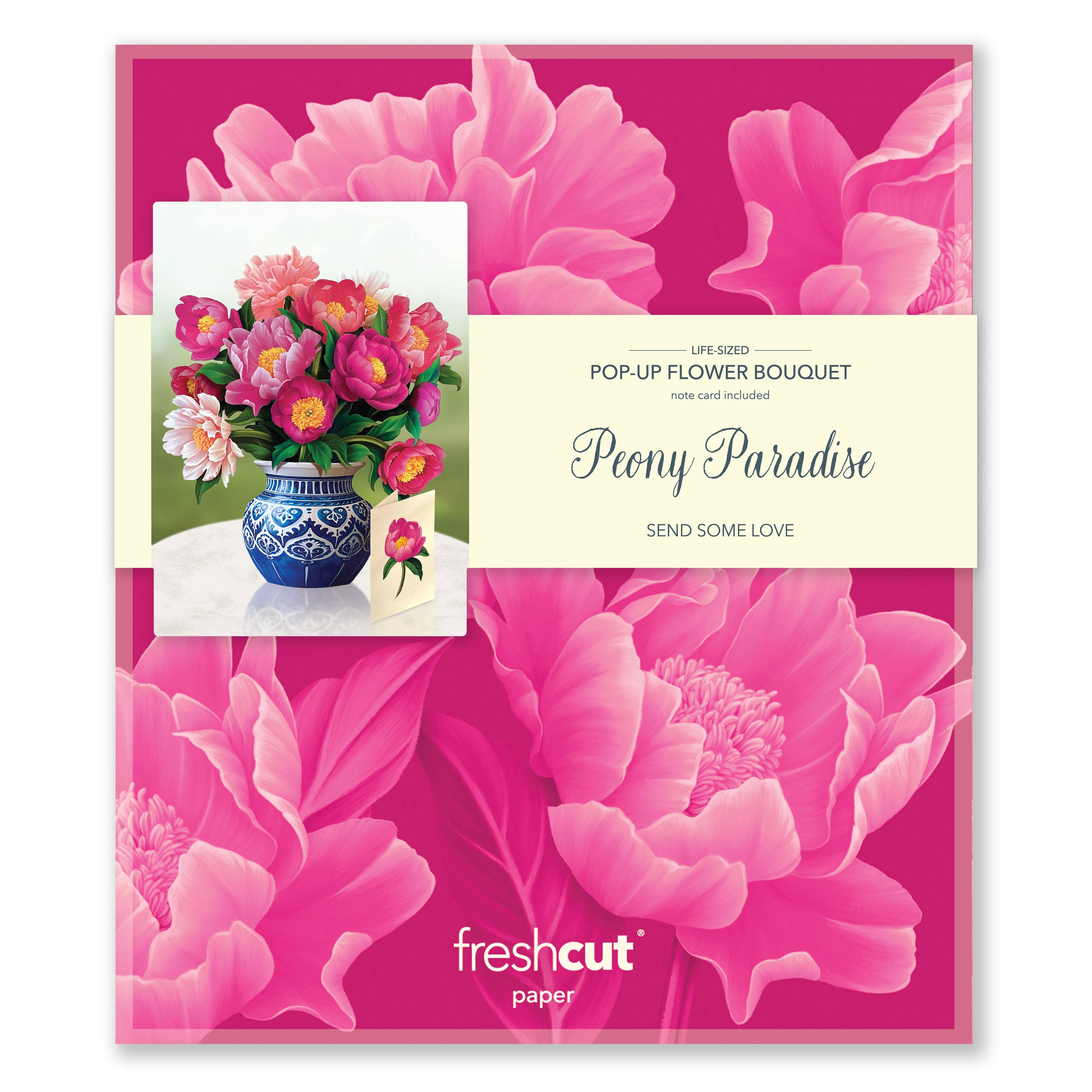 FreshCut Paper LLC - Wholesale Everyday Greeting Card - Peony Paradise (8 Pop-up Greeting Cards)6