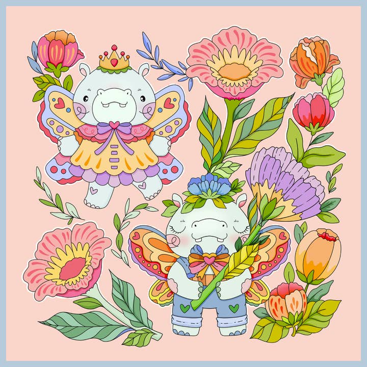 Mixed Media Resources LLC - Wholesale Coloring & Activity Book - Adult - So Many Cute Animals! Sweet & Whimsical Scenes to Color5