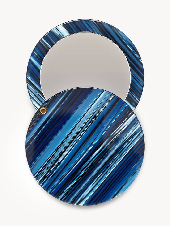 Cirkelvormige spiegel in Indigo voor wholesale door MACHETE