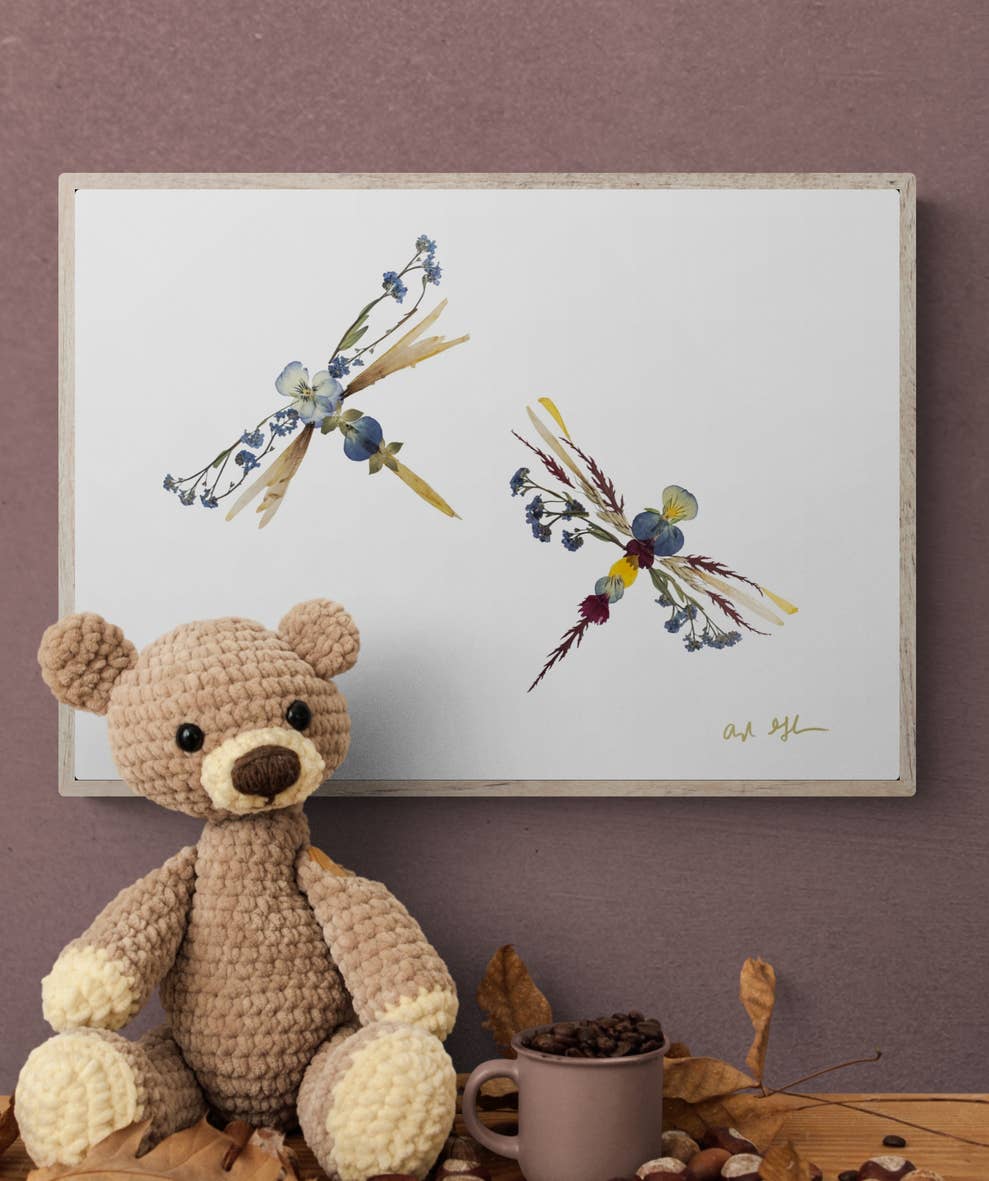 Oxeye Floral Co. - Wholesale Art Print - Dragonflies Print | Pressed Flower Art3