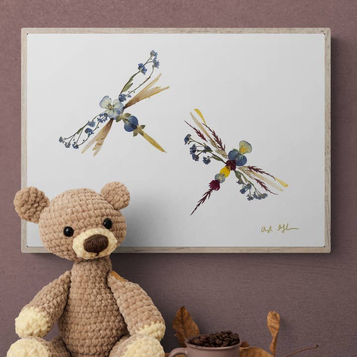 Oxeye Floral Co. - Wholesale Art Print - Dragonflies Print | Pressed Flower Art3