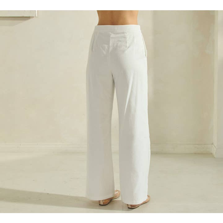 Off White Linen Basic Pants for wholesale on Faire