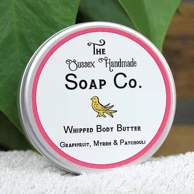 Natural Whipped Body Butter Grapefruit, Myrrh & Patchouli for wholesale by The Sussex Handmade Soap Company