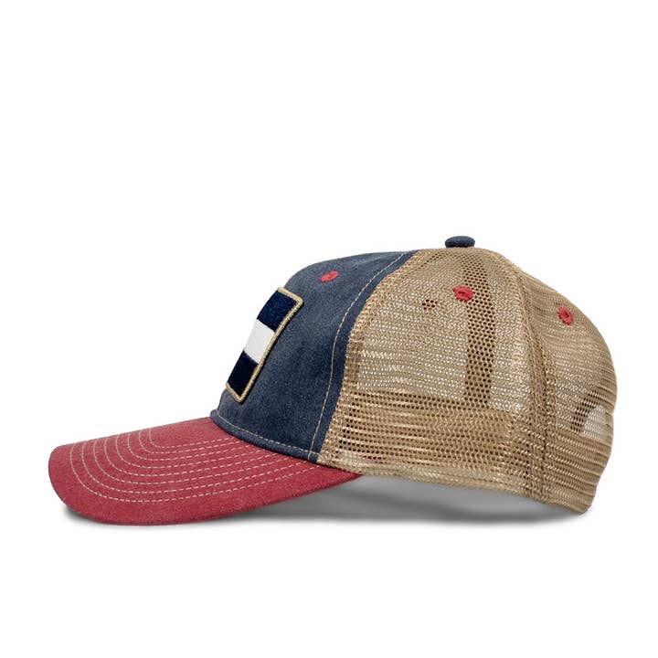 YoColorado - Wholesale Trucker Hat - Unisex - Hat - Vintage Denim Flag Patch Trucker3