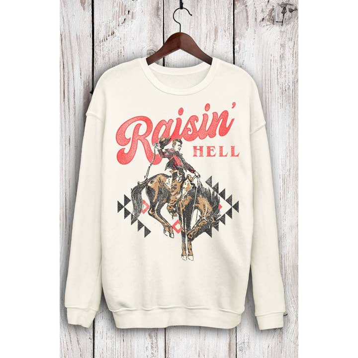 HRTandLUV - Wholesale Graphic Sweatshirt - Women's - RAISIN HELL MINERAL SWEATSHIRTS