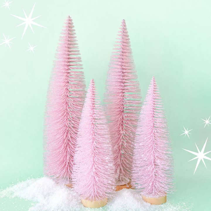 Sunshine Studios - Wholesale Christmas Decoration - Bottle Brush Tree | Pink | Sparkle Christmas Tree1