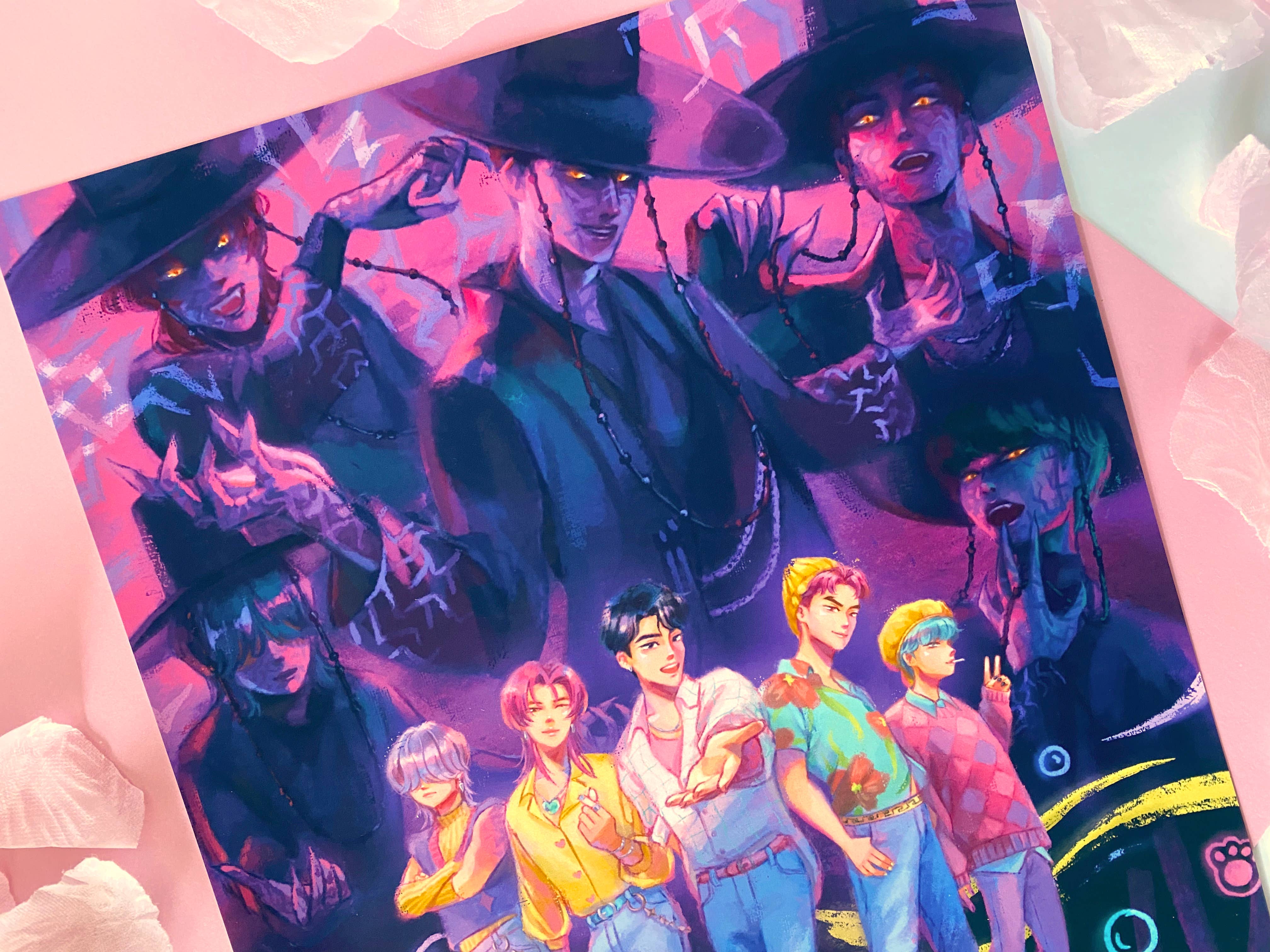 Cindy Tran Art - Wholesale Art Print - Saja Boys - Kpop Demon Hunters - 8x10" Fan Art Print1