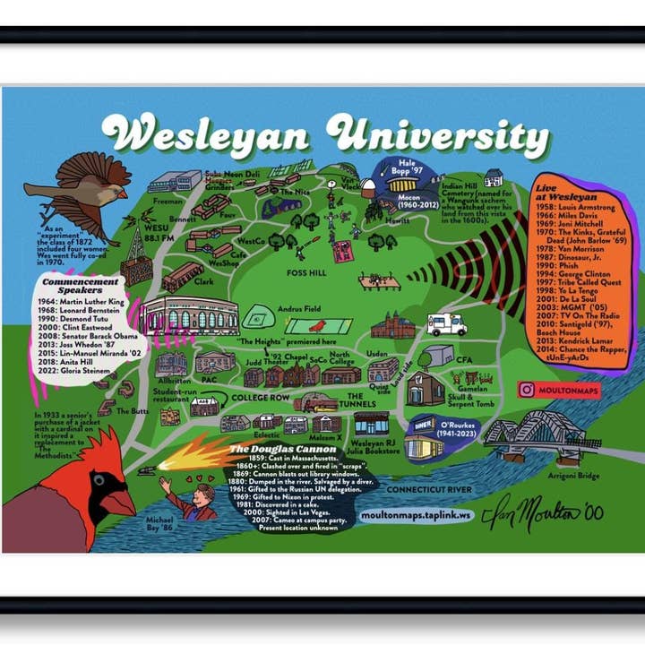 Université Wesleyenne pour la vente par Moulton Maps
