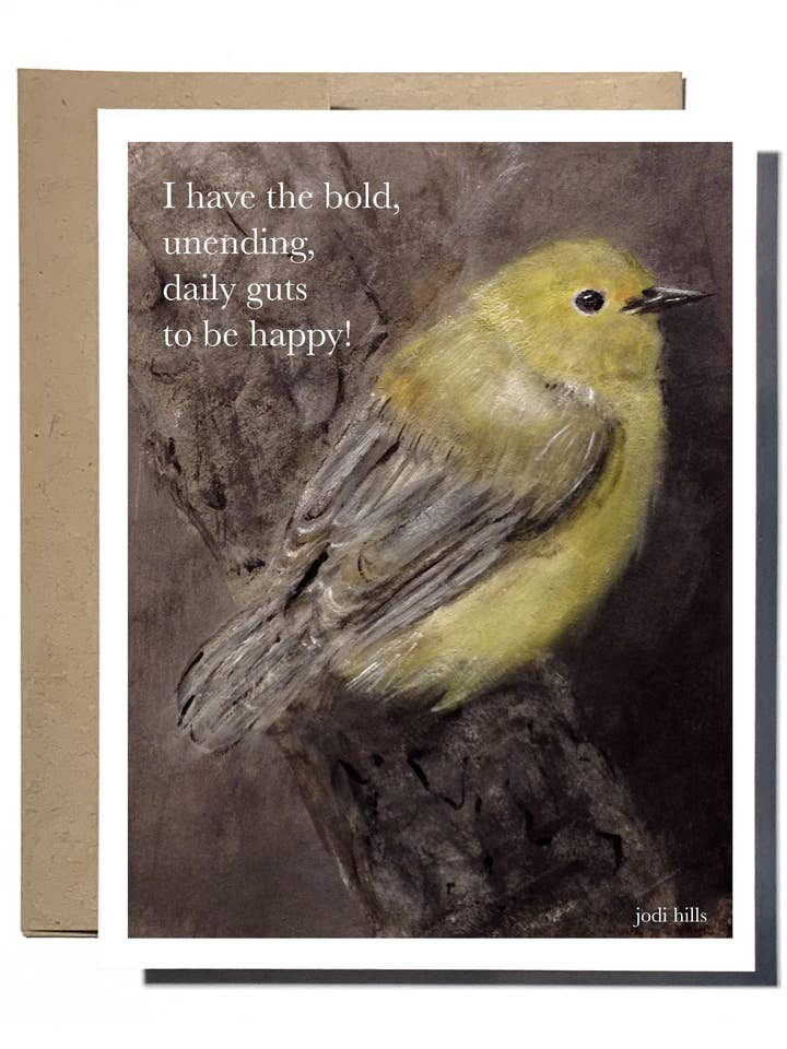 guts to be happy ⎮ Birds Greeting Card for wholesale by Studio J by Jodi Hills