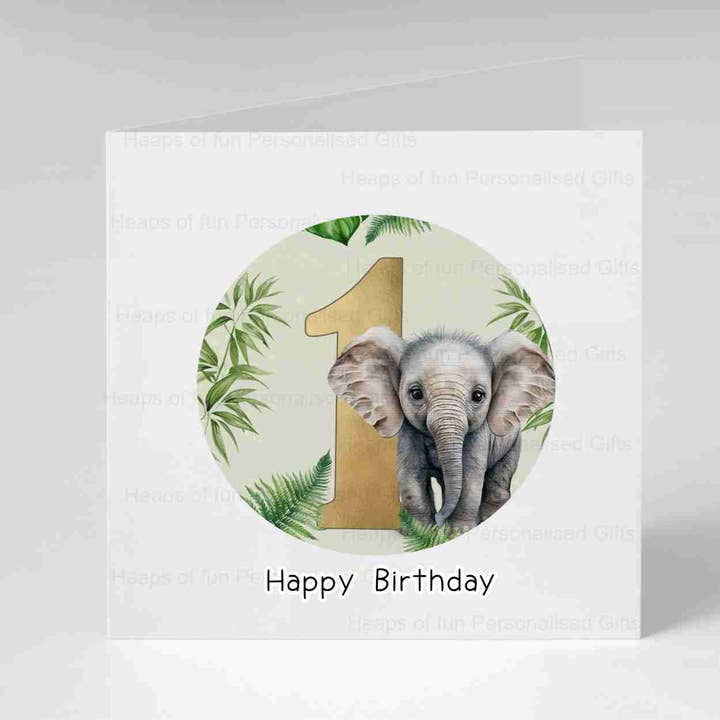 Elephant Birthday Card Age 1 - 9 for wholesale by HEAPS OF FUN