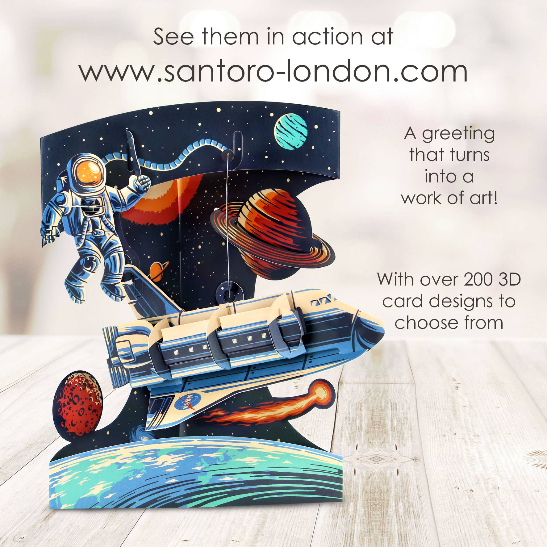 Santoro London – Großhandel Grußkarten für den Alltag – Schwingkarten - Space Shuttle3