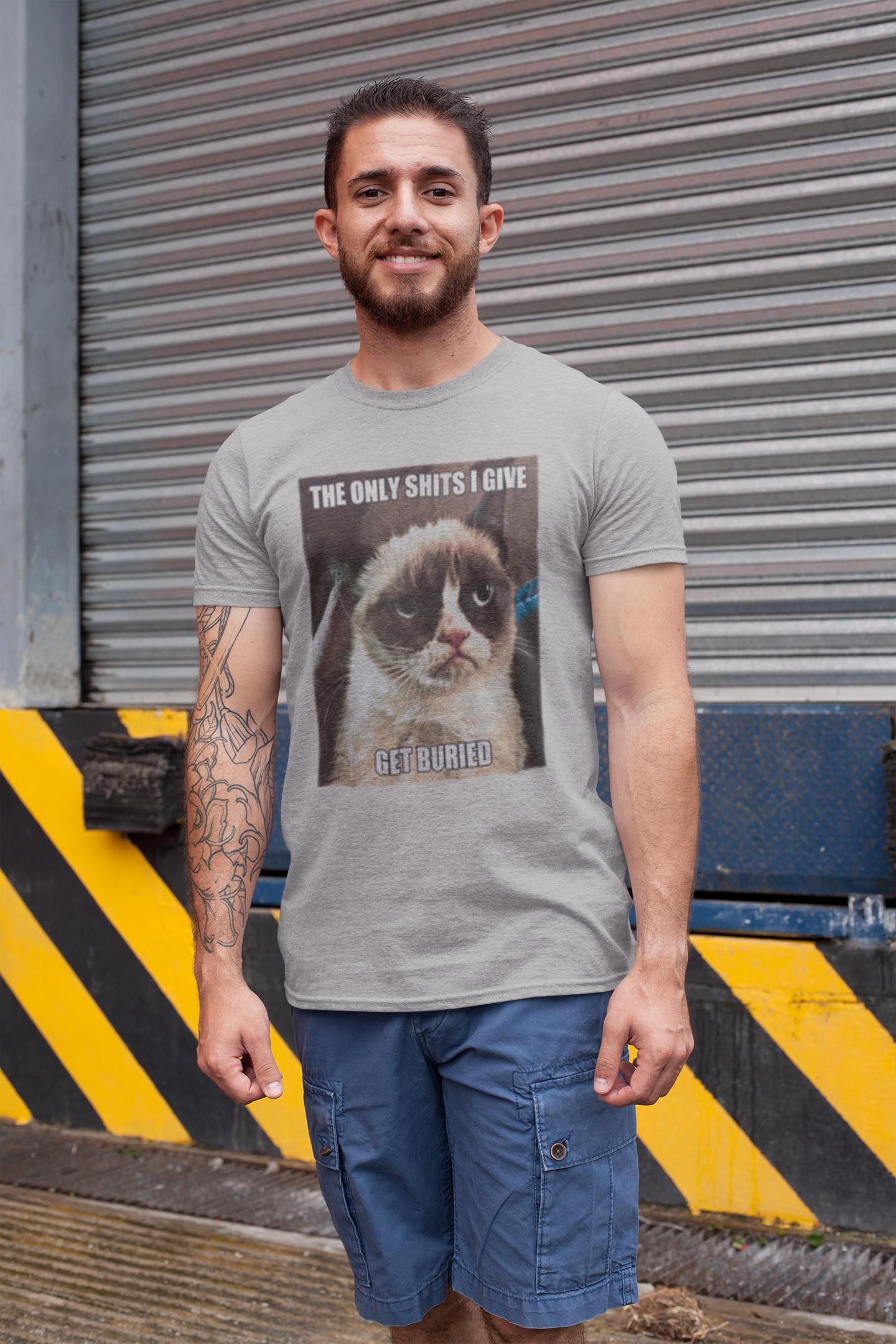 Official Store - Venta al por mayor Camiseta serigrafiada - Hombre - Camiseta Premium Suave para Hombre - Grumpy Cat - Get Buried3