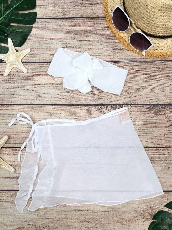 Off To Paradise Sarong and Headband Set for wholesale by Mia Belle Girls • Wholesale