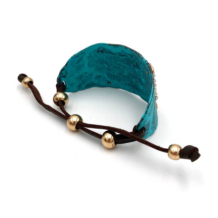 Lunar Deer - Wholesale Cuff Bracelet - Walk by Faith Cross Fish Religious Patina Bracelet Cuff
