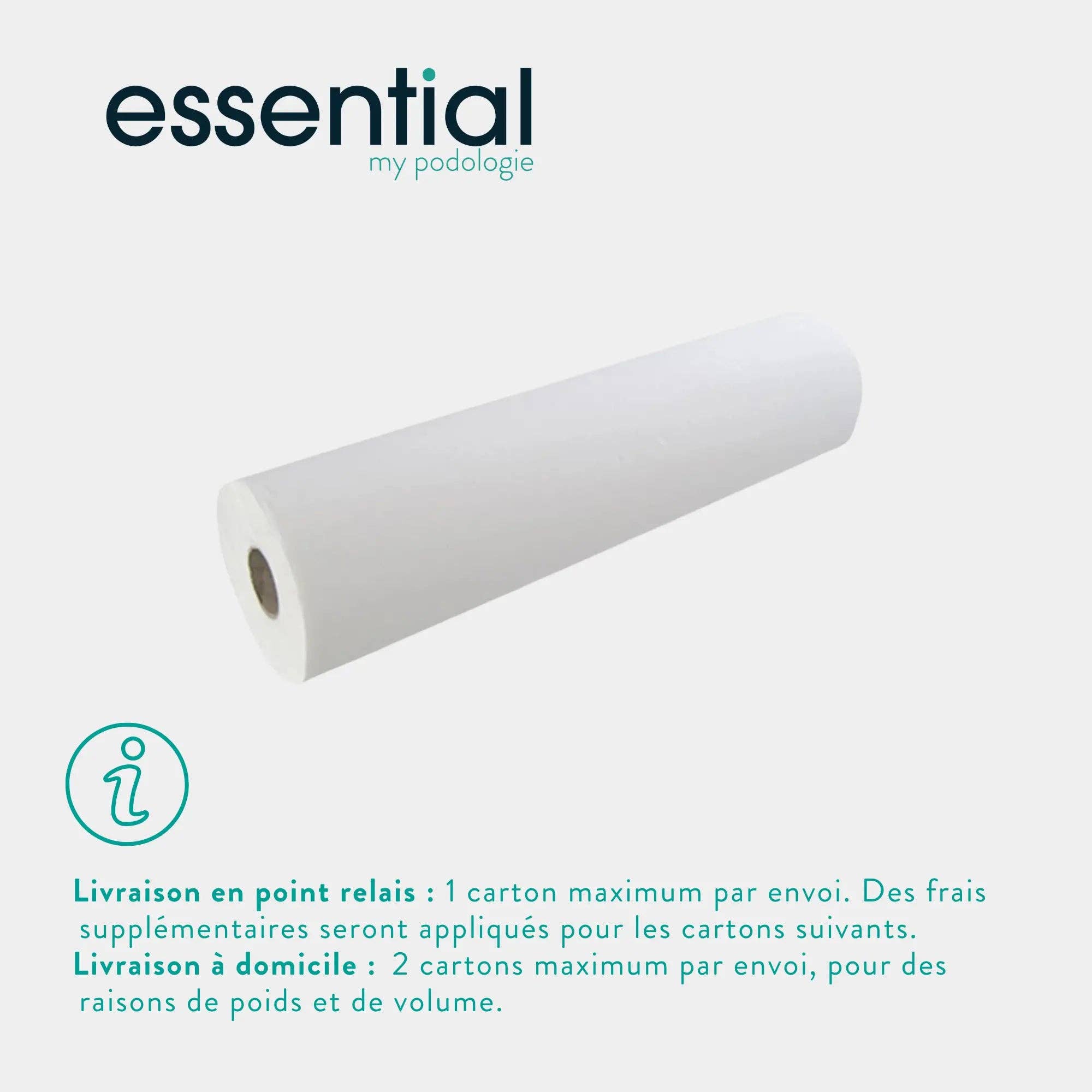My Podologie - Wholesale Cotton Pad - 12 rolls of smooth white examination sheets - 132 sheets - 50 x 35 cm0
