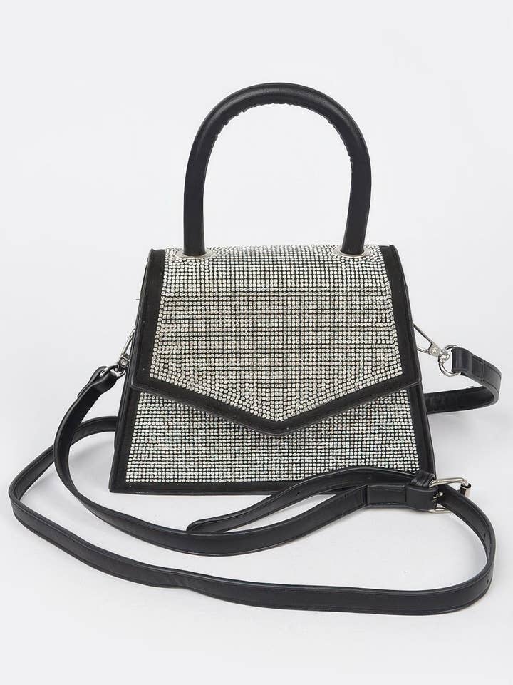 Rhinestone Top Handle Crossbody Bag for wholesale by Blak Wardrob