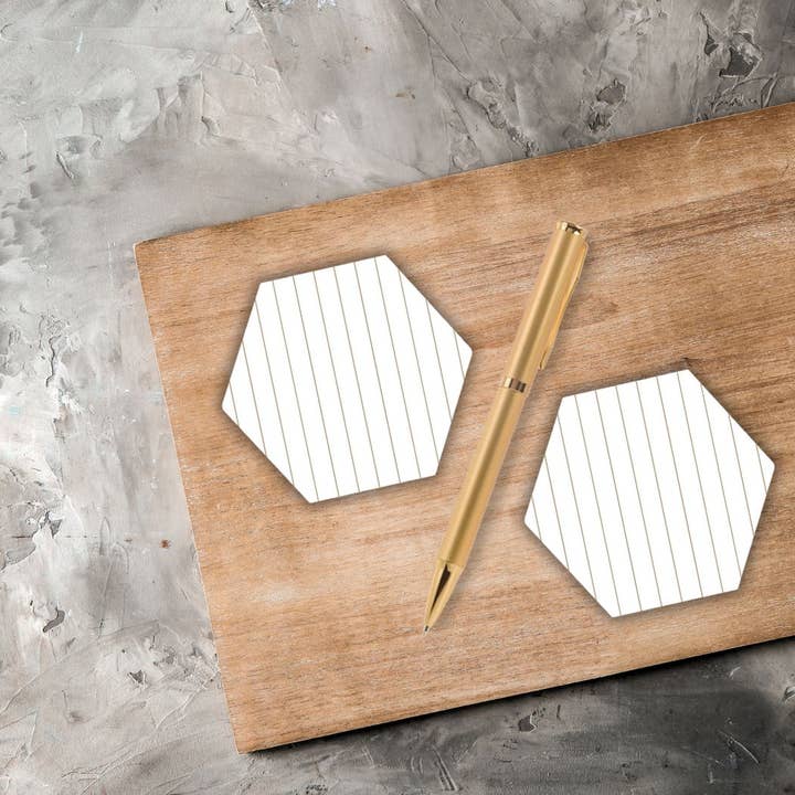 Post-it® Notes Design Series - Wholesale Sticky Notes - Modern Hexagon Post-it® Pads – Pin Stripe sticky note shape1