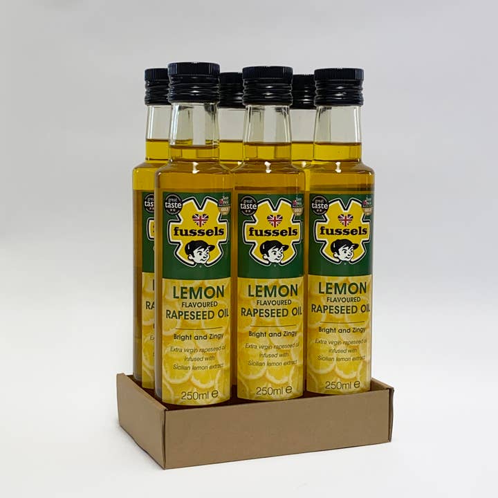 Fussels Siciliansk Citron Infunderet Koldpresset Rapsolie - 6 x 250ml for engroshandel hos Fussels Fine Foods Ltd