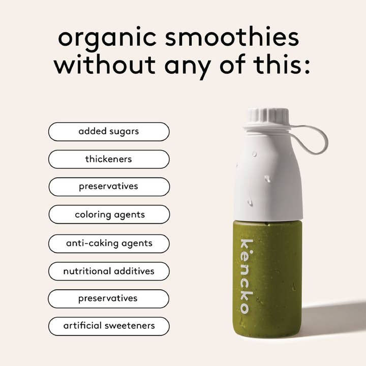 kencko - Wholesale Powdered Health Drink - Greens Organic Fruit & Veggie Smoothie Mix (4 smoothies)