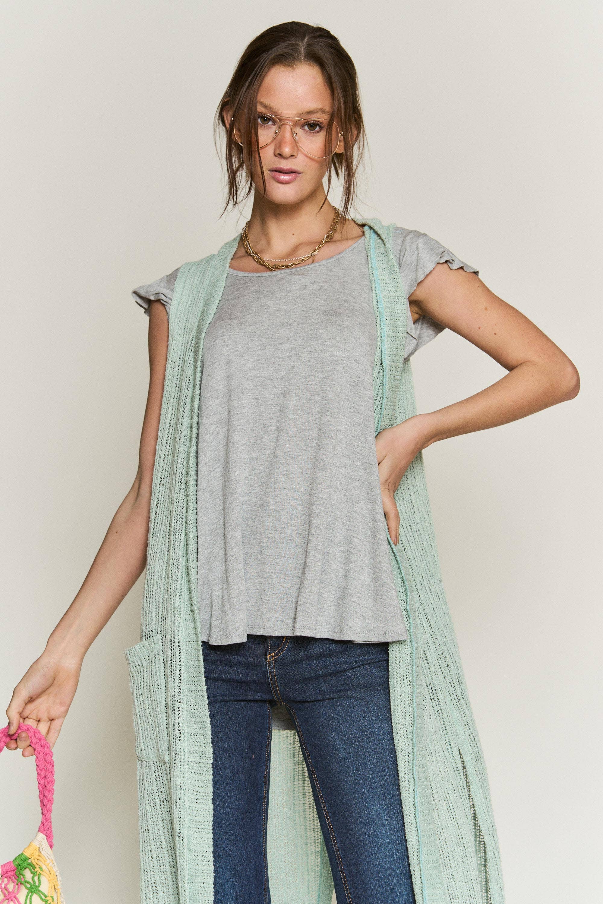 JADE BY JANE - Wholesale Cardigan - Dames - PLUS SIZE Gebreid sweatervest zonder mouwen14