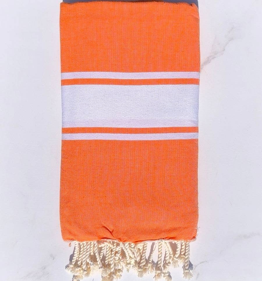 Fouta Tunisia - Vente Serviette de plage - Fouta XL Classique avec Bandes Blanches5
